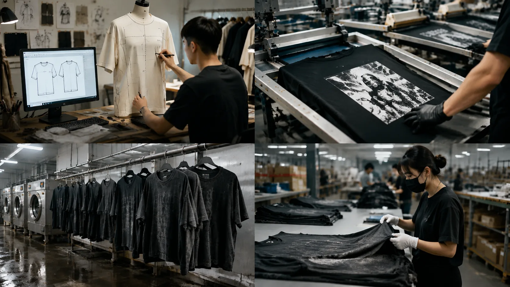 Inside the GRAPHFORGE apparel factory, sewing and printing production lines