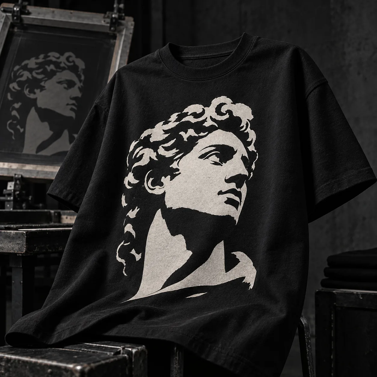 Vintage-Grafik-T-Shirt mit Collagen-Drucken