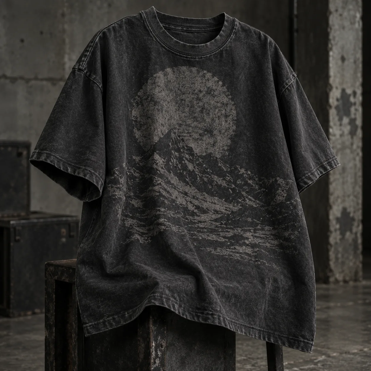 Schwarzer Heavyweight-Hoodie mit gesticktem Logo